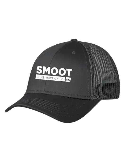 Charcoal Mesh Trucker Cap Snap Back w/Smoot Construction Logo