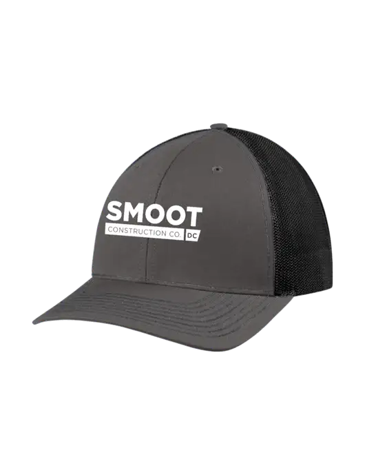 Richardson Adjustable Snapback Original 112 Trucker Cap Dark Grey w/Black Mesh w/Smoot Construction Logo