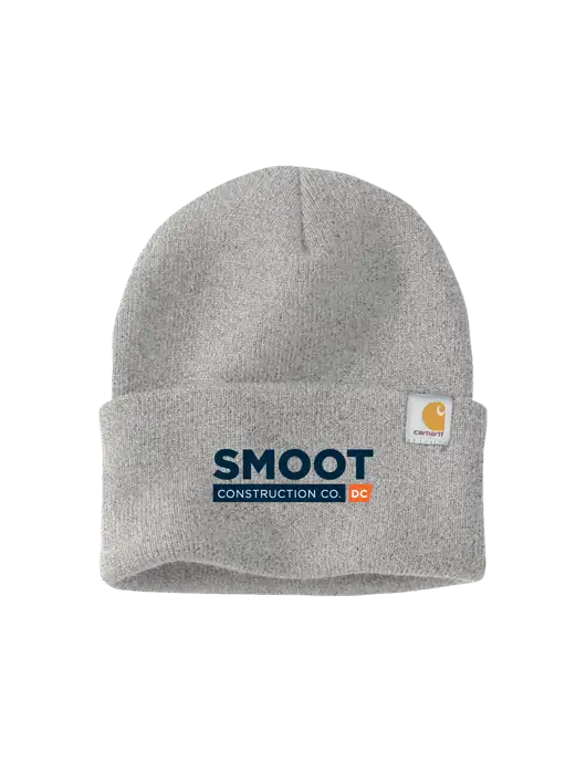 Carhartt Light Grey Heather Watch Cap 2.0 w/Smoot Construction Logo