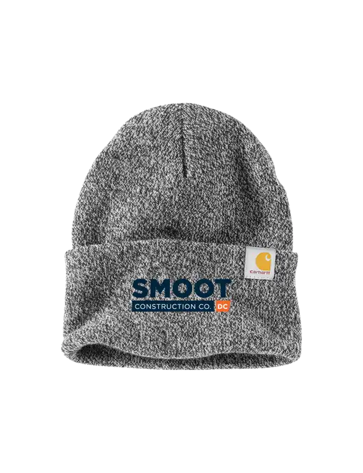 Carhartt Medium Grey Heather Watch Cap 2.0 w/Smoot Construction Logo