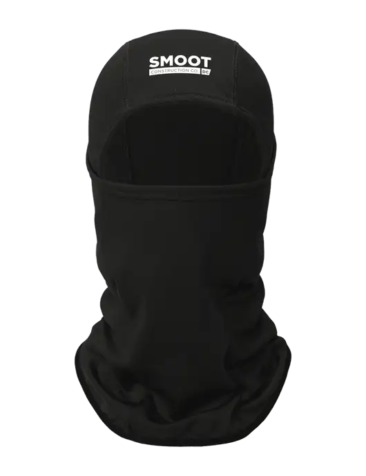 Black CornerStone Smooth Fleece Face Mask w/Smoot Construction Logo