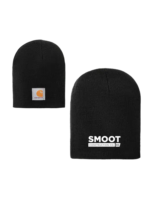 Carhartt Black Acrylic Knit Hat w/Smoot Construction Logo