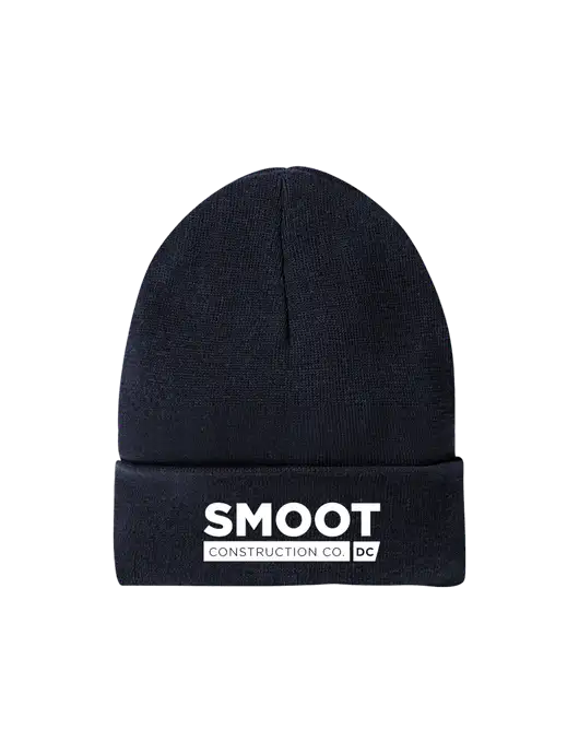 Recycled True Navy Beanie w/Smoot Construction Logo