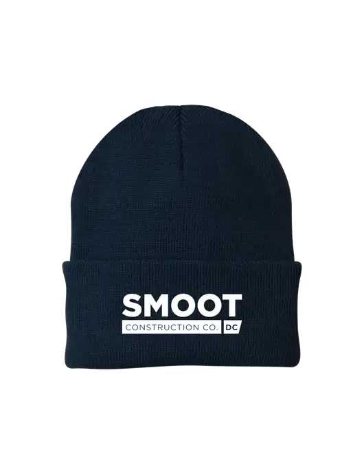 Navy Knit Cap w/Smoot Construction Logo
