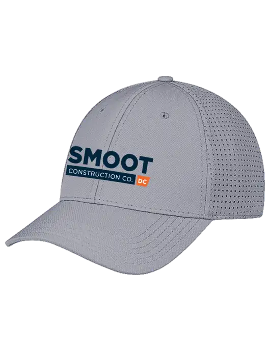 Grey Performance Stretchable Cap Hook & Loop w/Smoot Construction Logo