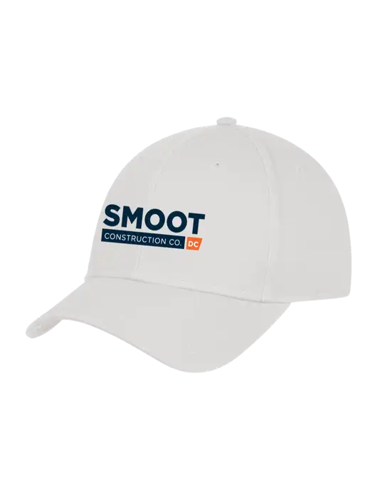 White Structured Cap Hook & Loop w/Smoot Construction Logo