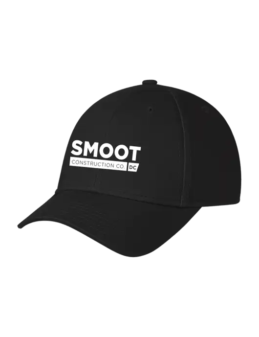 Black Structured Cap Hook & Loop w/Smoot Construction Logo