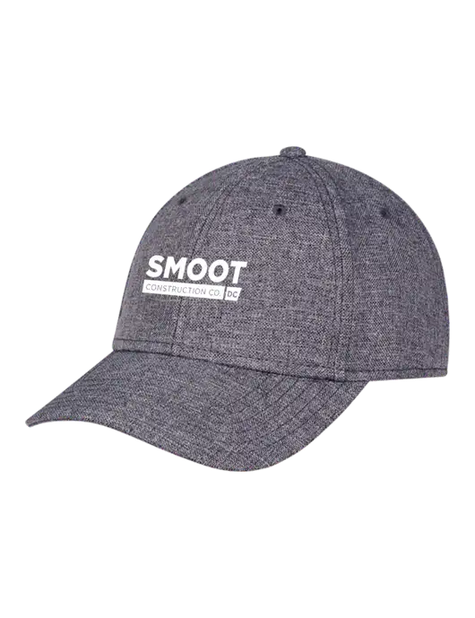 Heather Charcoal Structured Linen Look Cap Hook & Loop w/Smoot Construction Logo