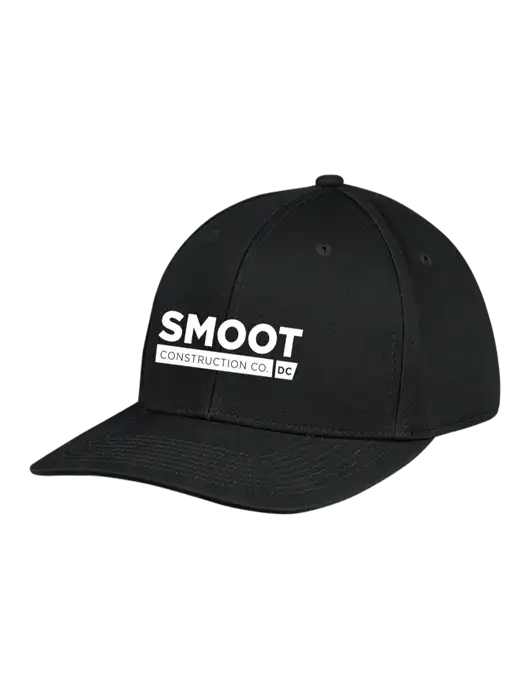 Premium Modern Structured Twill Black Snapback Cap w/Smoot Construction Logo