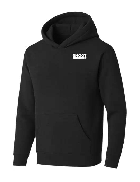 BELLA+CANVAS Black Heather Sponge Fleece Pullover Hoodie w/Smoot Construction Logo