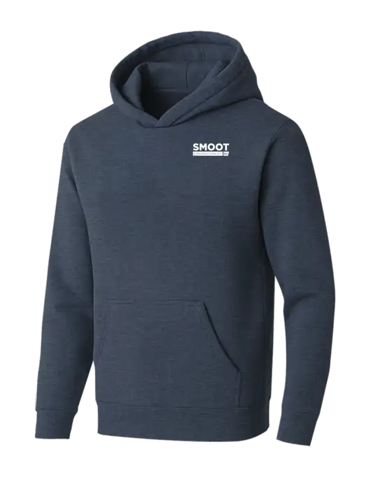 BELLA+CANVAS Heather Navy Sponge Fleece Pullover Hoodie w/Smoot Construction Logo