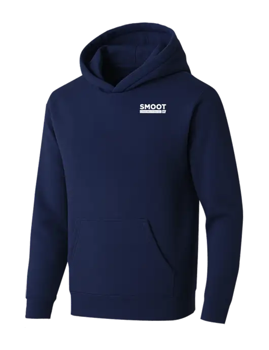 BELLA+CANVAS Navy Sponge Fleece Pullover Hoodie w/Smoot Construction Logo