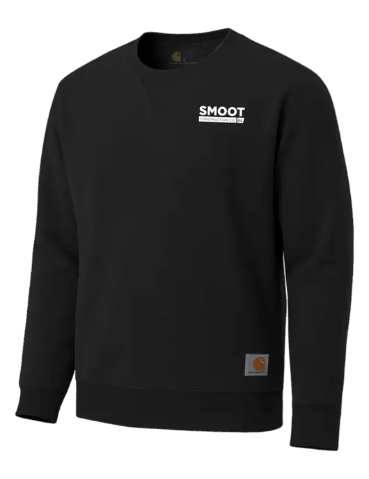 Carhartt Black Midweight Crewneck Sweatshirt w/Smoot Construction Logo
