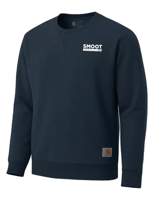Carhartt Navy Midweight Crewneck Sweatshirt w/Smoot Construction Logo