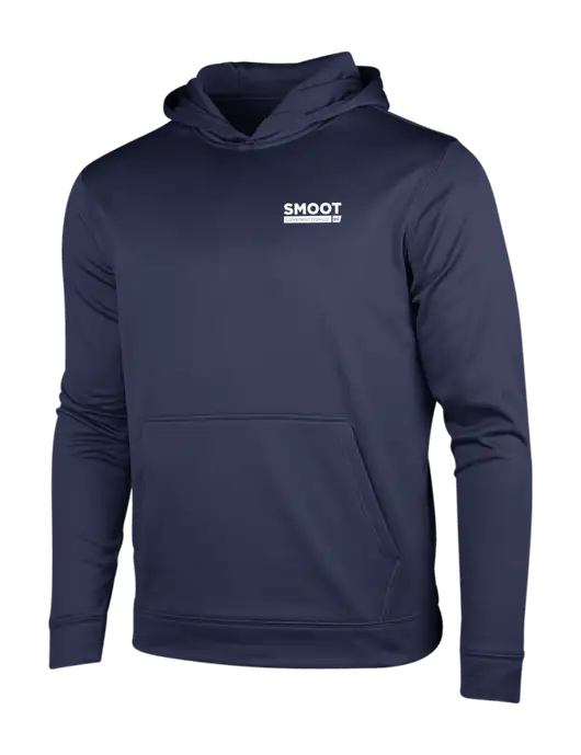 Navy Sport-Wick Fleece Hooded Pullover w/Smoot Construction Logo