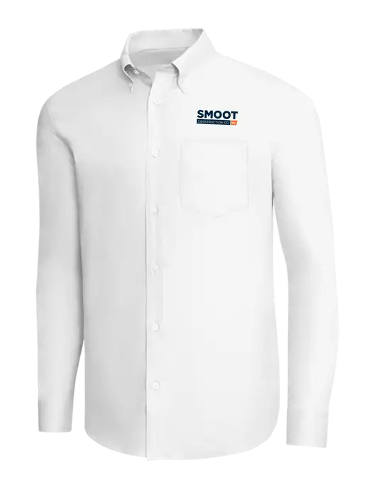 Brooks Brothers White Wrinkle-Free Stretch Pinpoint Shirt w/Smoot Construction Logo