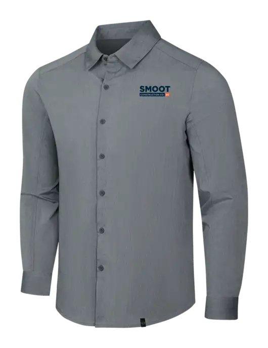 OGIO Medium Grey Heather Commuter Woven Shirt w/Smoot Construction Logo