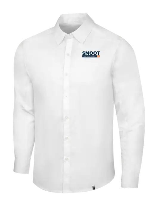 OGIO White Commuter Woven Shirt w/Smoot Construction Logo