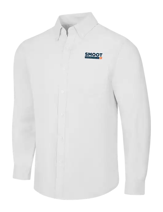 White SuperPro Oxford Shirt w/Smoot Construction Logo
