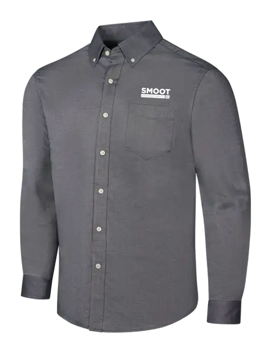 Dark Grey SuperPro Oxford Shirt w/Smoot Construction Logo