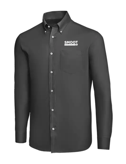 Brooks Brothers Dark Grey Wrinkle-Free Stretch Nailhead Shirt w/Smoot Construction Logo