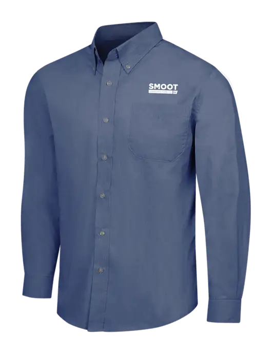 Light Navy Crosshatch Easy Care Shirt w/Smoot Construction Logo