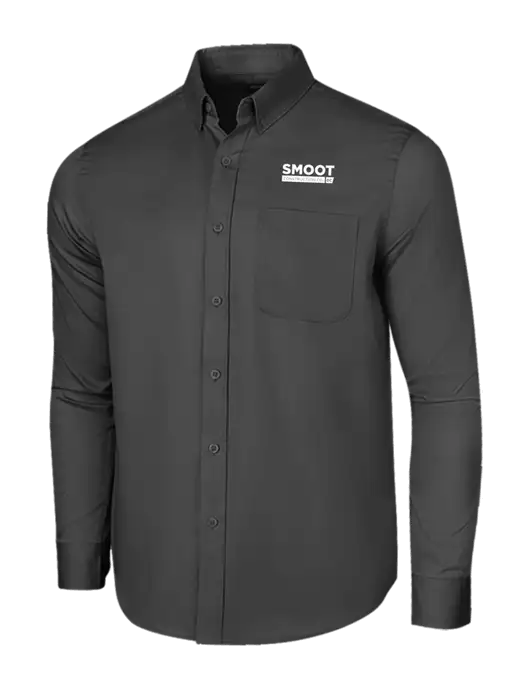 Long Sleeve Dark Grey Superpro React Twill Shirt w/Smoot Construction Logo