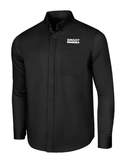 Long Sleeve Deep Black Superpro React Twill Shirt w/Smoot Construction Logo