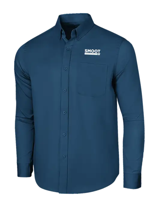 Long Sleeve Light Navy Superpro React Twill Shirt w/Smoot Construction Logo