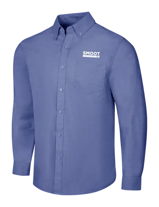 Navy SuperPro Oxford Shirt w/Smoot Construction Logo