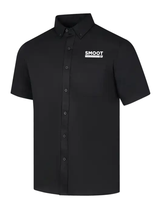Short Sleeve Deep Black Superpro React Twill Shirt w/Smoot Construction Logo