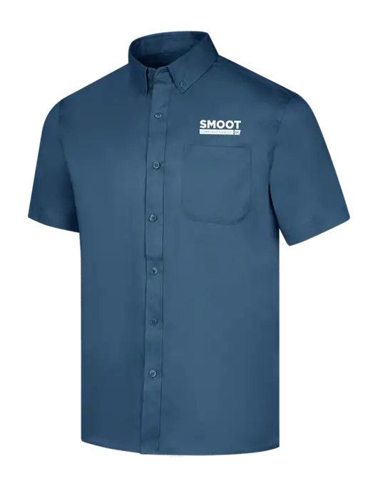Short Sleeve Light Navy Superpro React Twill Shirt w/Smoot Construction Logo