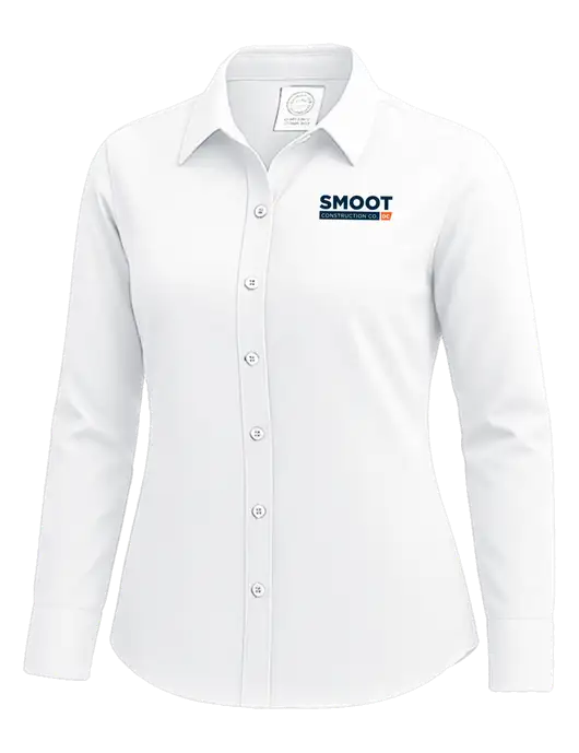 Brooks Brothers Womens White Wrinkle-Free Stretch Nailhead Shirt w/Smoot Construction Logo