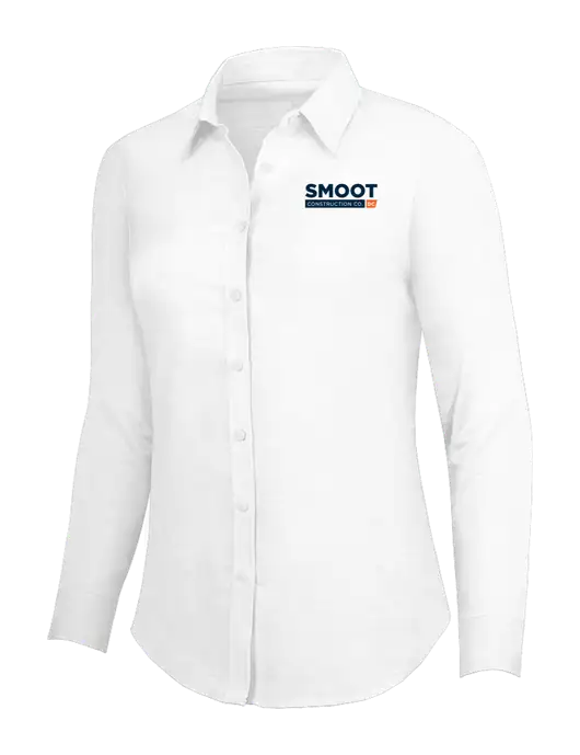 White Womens SuperPro Oxford Shirt w/Smoot Construction Logo