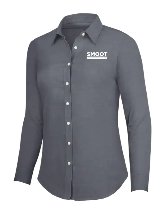 Dark Grey Womens SuperPro Oxford Shirt w/Smoot Construction Logo