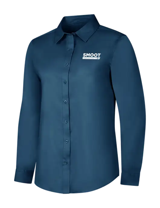 Light Navy Womens Long Sleeve Superpro React Twill Shirt w/Smoot Construction Logo