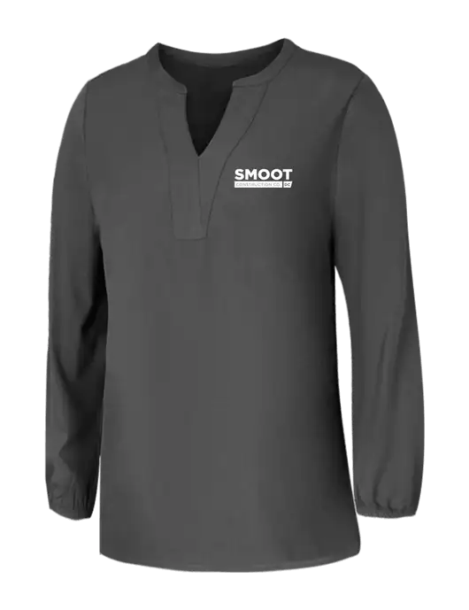 Mercer+Mettle Womens Dark Grey Stretch Crepe 3/4 Sleeve Blouse w/Smoot Construction Logo