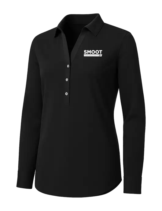 Womens Black City Stretch Shirt w/Smoot Construction Logo