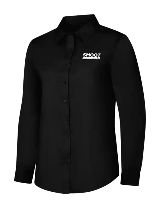 Womens Black Long Sleeve Superpro React Twill Shirt w/Smoot Construction Logo