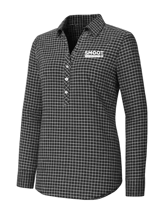 Womens Dark Grey/White City Stretch Shirt w/Smoot Construction Logo