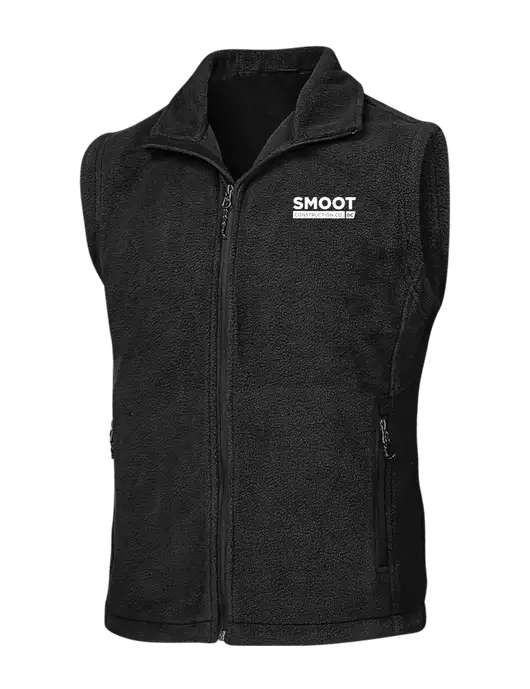 Black Fleece Vest w/Smoot Construction Logo