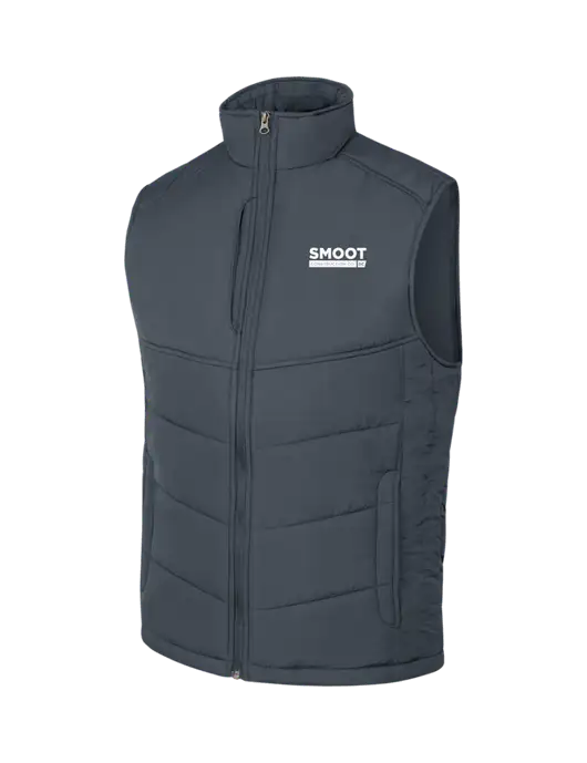 Dark Slate/Black Puffy Vest w/Smoot Construction Logo