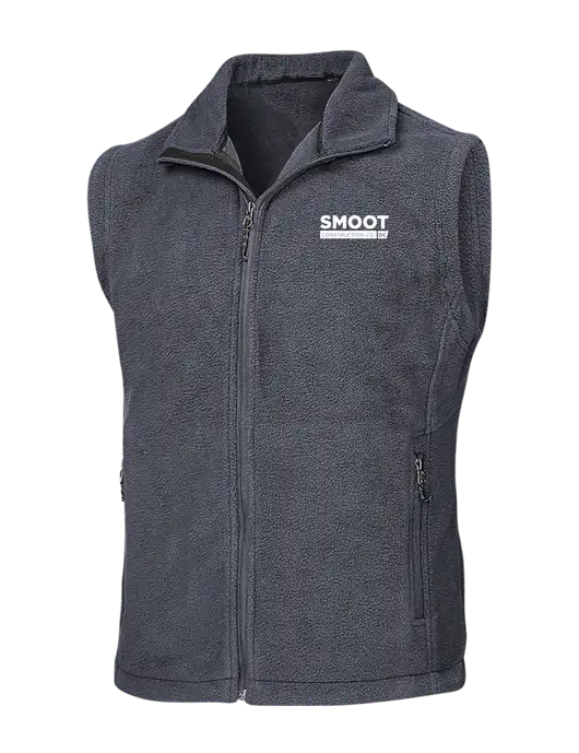 Dark Grey Fleece Vest w/Smoot Construction Logo