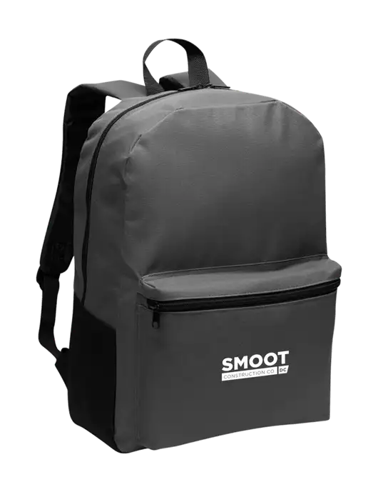Casual Dark Charcoal Lightweight Laptop Backpack w/Smoot Construction Logo
