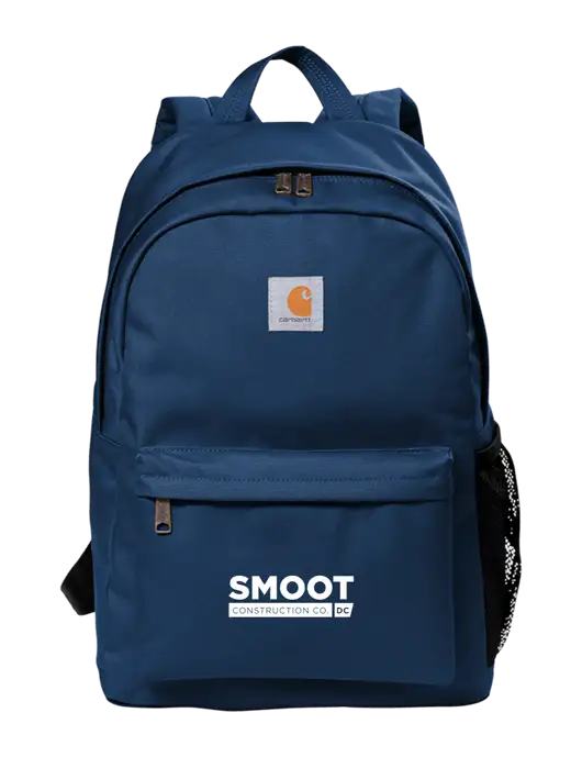 Carhartt Navy Canvas Backpack w/Smoot Construction Logo