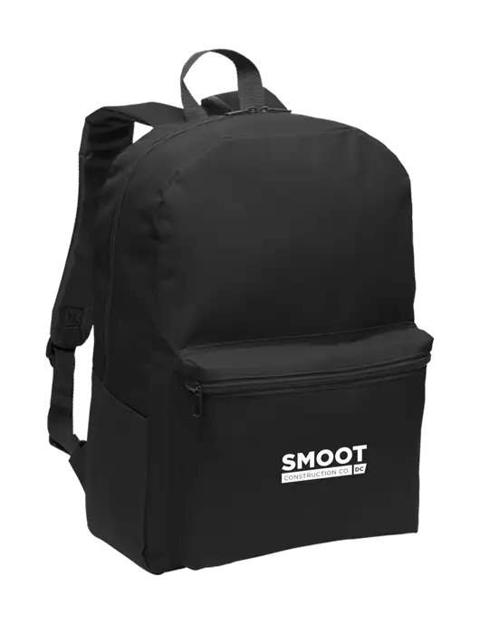 Casual Black Lightweight Laptop Backpack w/Smoot Construction Logo