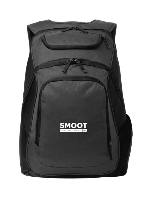 Executive Graphite Heather/Black Laptop Backpack w/Smoot Construction Logo