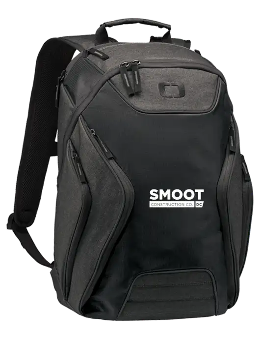 OGIO Black/Heather Grey Hatch Laptop Backpack
 w/Smoot Construction Logo