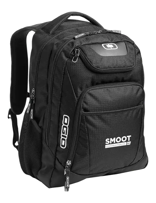 OGIO Black/Silver Excelsior Laptop Backpack w/Smoot Construction Logo