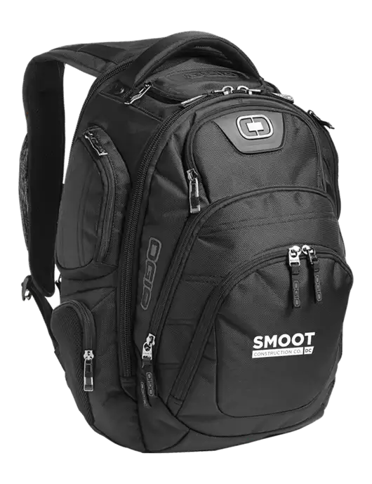 OGIO Black Stratagem Laptop Backpack w/Smoot Construction Logo